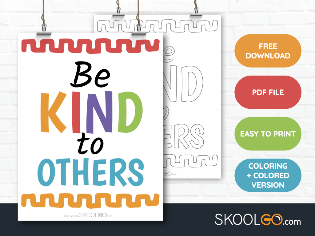 Be Kind To Others Free Classroom Poster Skoolgo