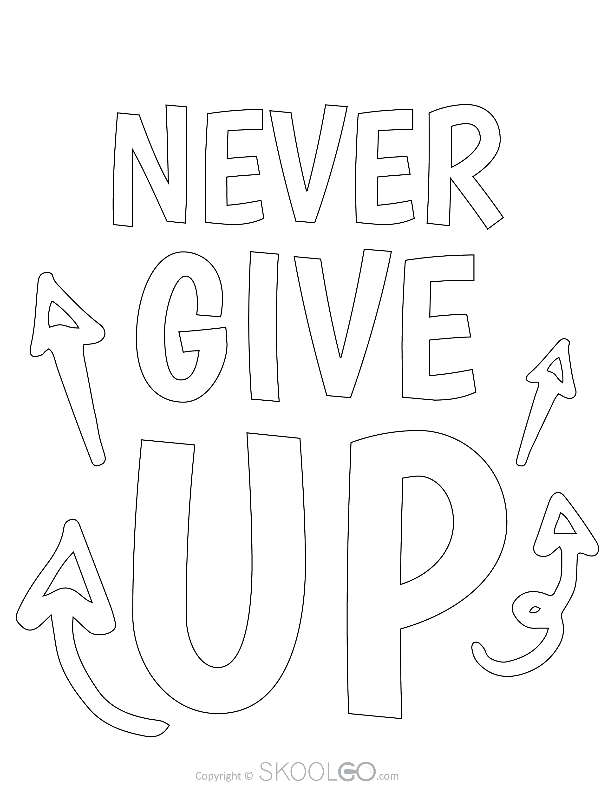 Don't Give Up Coloring Page