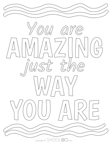 You Are Amazing Just The Way You Are - Free Classroom Poster