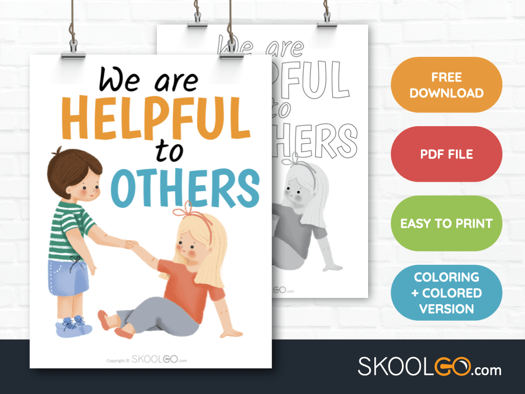 We Are Helpful To Others - Free Classroom Poster - SKOOLGO