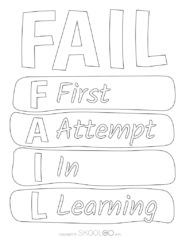 Fail First Attempt In Learning - Free Classroom Poster Coloring Version