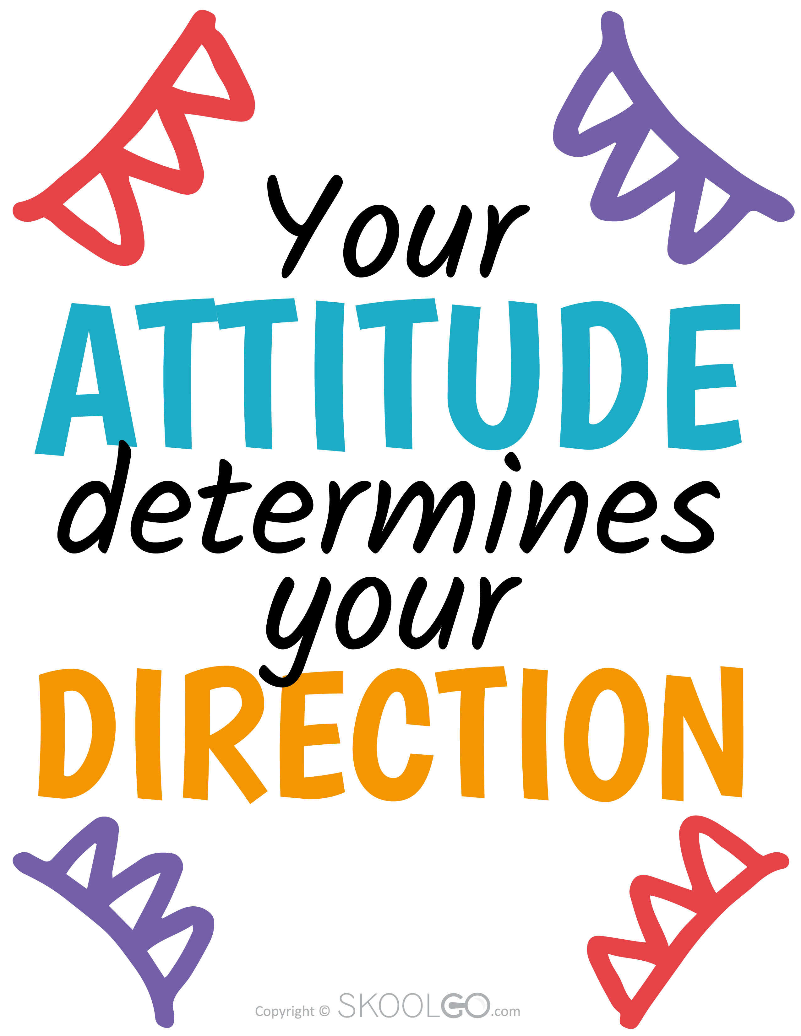 Your Attitude Determines Your Direction - Free Classroom Poster